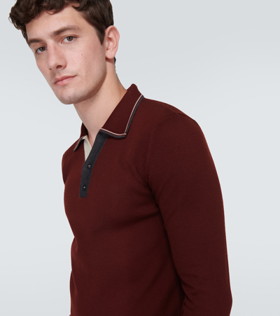 Shop Dolce & Gabbana Re-edition Wool Polo Sweater In Burgundy