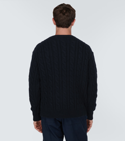 Shop The Row Aldo Cable-knit Wool-blend Sweater In Blue