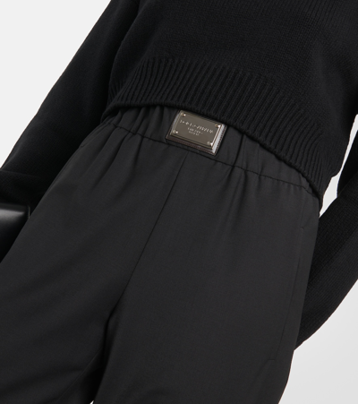 Dolce & Gabbana Wool-blend Wide-leg Pants In Black