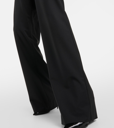 Shop Dolce & Gabbana Wool-blend Wide-leg Pants In Black