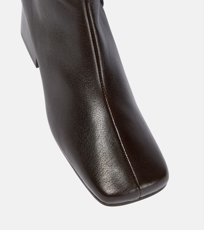 Shop Lemaire Over-the-knee Leather Boots In Brown