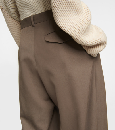 Shop The Row Rufos Twill Wide-leg Pants In Beige