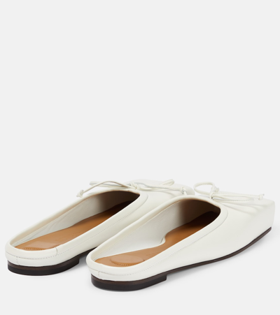 Shop Jacquemus Les Mules Plates Ballet Flats In White