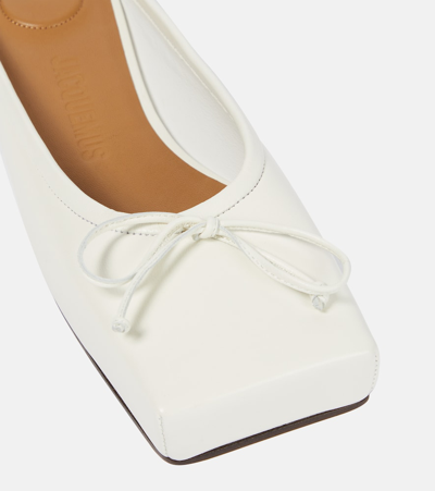 Shop Jacquemus Les Mules Plates Ballet Flats In White