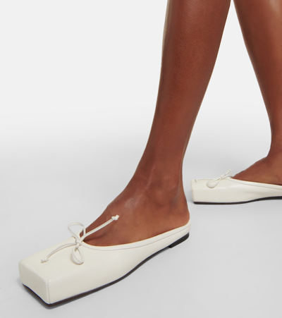 Shop Jacquemus Les Mules Plates Ballet Flats In White