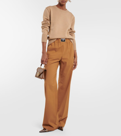 Dolce & Gabbana Virgin Wool Sweater In Beige