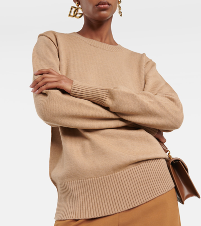 Dolce & Gabbana Virgin Wool Sweater In Beige