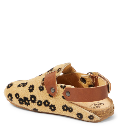 Shop Pèpè Lucio Slingback Calf Hair Clogs In Beige