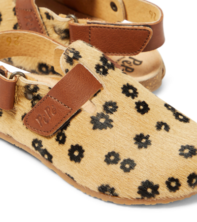 Shop Pèpè Lucio Slingback Calf Hair Clogs In Beige