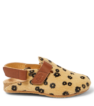 Shop Pèpè Lucio Slingback Calf Hair Clogs In Beige