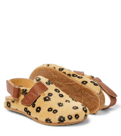 Pèpè Lucio Slingback Calf Hair Clogs In Beige