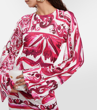 Shop Dolce & Gabbana Majolica Printed Maxi Dress In Multicoloured
