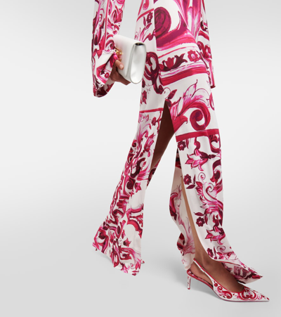 Shop Dolce & Gabbana Majolica Printed Maxi Dress In Multicoloured