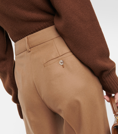 Shop Dolce & Gabbana Wool High-rise Pants In Brown