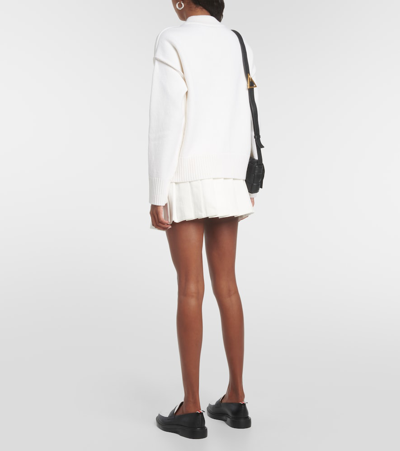 Ami Alexandre Mattiussi Ami Intarsia-knit V-neck Wool Cardigan In White