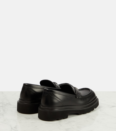 Shop Dolce & Gabbana City Trek Logo Leather Loafers In Black