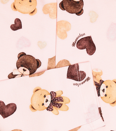 Monnalisa Baby Printed Cotton-blend Leggings In Pink