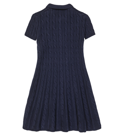 Shop Polo Ralph Lauren Cable-knit Cotton Dress In Blue