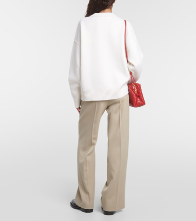 Ami Alexandre Mattiussi Ami De Caur Wool Sweater In White