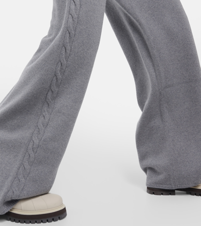 Shop Loro Piana Cashmere Wide-leg Pants In Grey