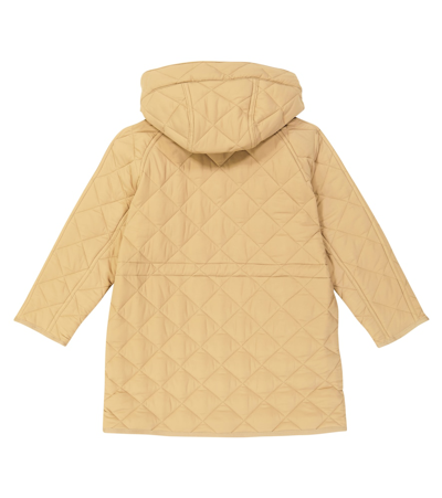Shop Burberry Quilted Coat In Brown