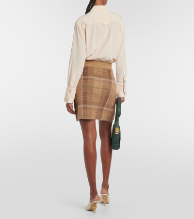 Shop Polo Ralph Lauren Checked Miniskirt In Beige