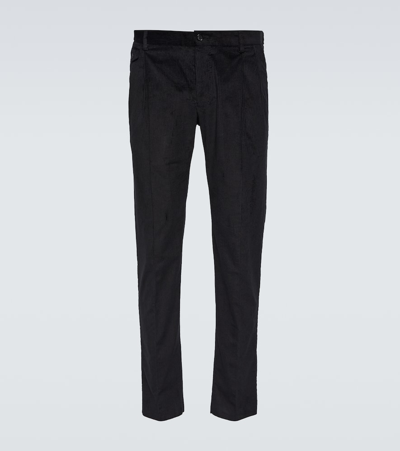 Shop Dolce & Gabbana Cotton Slim-fit Pants In Black