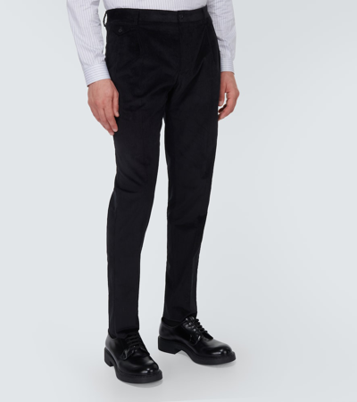 Shop Dolce & Gabbana Cotton Slim-fit Pants In Black