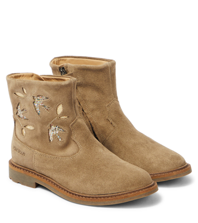 Pom D'api Sister Birdy Suede Booties In Brown