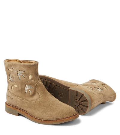 Pom D'api Sister Birdy Suede Booties In Brown