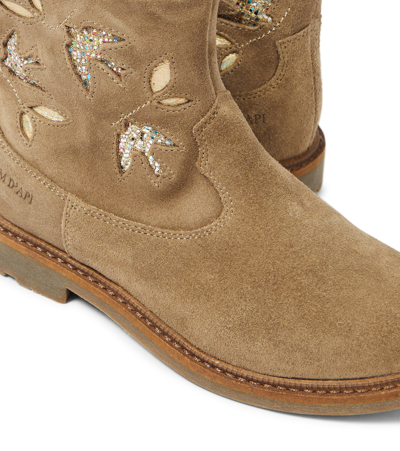 Pom D'api Sister Birdy Suede Booties In Brown