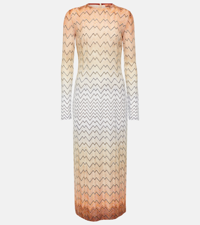 Shop Missoni Zig Zag Midi Dress In Multicoloured