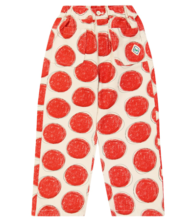 Jellymallow Red Dot Cotton Pants In Red