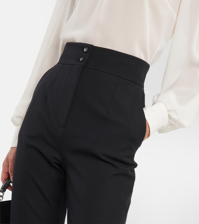 Shop Dolce & Gabbana High-rise Cotton-blend Suit Pants In Black