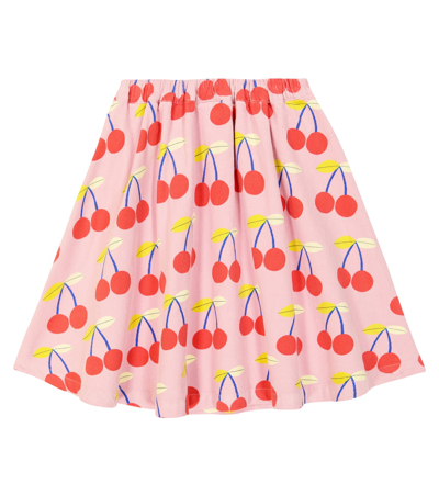 Jellymallow Printed Corduroy Skirt In Pink