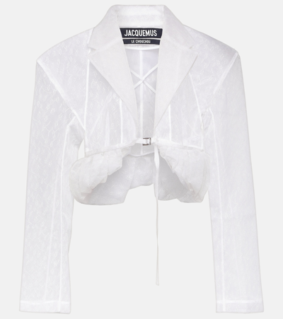 Shop Jacquemus La Veste Dentelle Lace Jacket In White