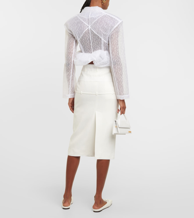 Shop Jacquemus La Veste Dentelle Lace Jacket In White