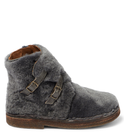 Pèpè Shearling Ankle Boots In Brown