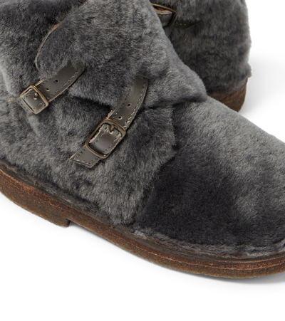Pèpè Shearling Ankle Boots In Brown