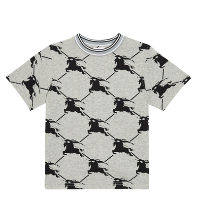Shop Burberry Ekd Printed Cotton Jersey T-shirt In Grey