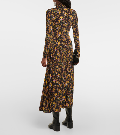 Shop Ulla Johnson Fernanda Floral Jersey Midi Dress In Multicoloured