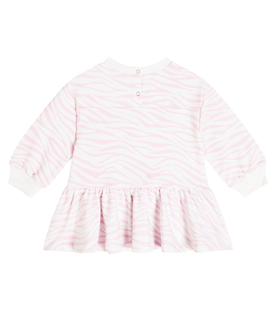 Shop Monnalisa X Chiara Ferragni Baby Zebra-print Cotton-blend Dress In Multicoloured