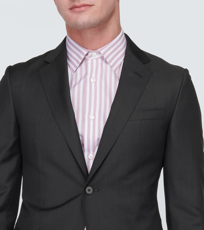 Shop Zegna Wool And Mohair Suit In Grey