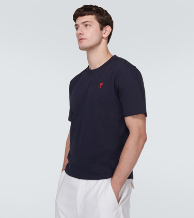 Ami Alexandre Mattiussi Ami Paris Ami Paris De Coeur Cotton T-shirt In Blue