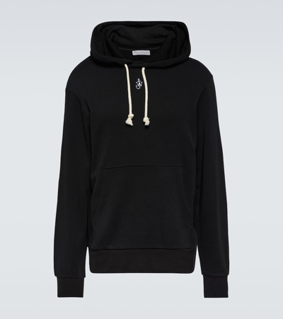 Shop Jw Anderson Cotton And Silk Hoodie In Black