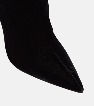 Aquazzura Matignon 105 Suede Knee Boots In Black