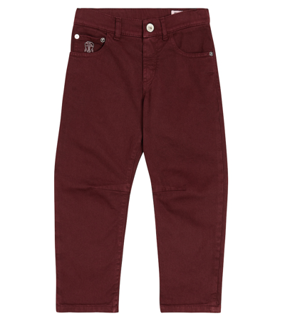 Shop Brunello Cucinelli Barrel-leg Jeans In Red