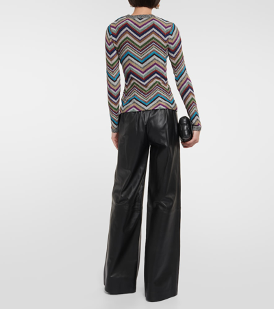 Shop Missoni Zig Zag Wool-blend Cardigan In Multicoloured