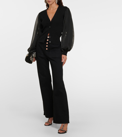 Shop Ulla Johnson Quinn Wool-blend Cardigan In Black