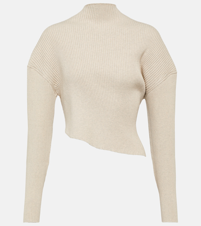 Shop The Row Danana Ribbed-knit Cotton Jersey Top In Beige
